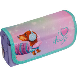 Пенал 2 отд 20,5x9,5x7см Dachshund прямоугольный наруж карм на молнии 7020317