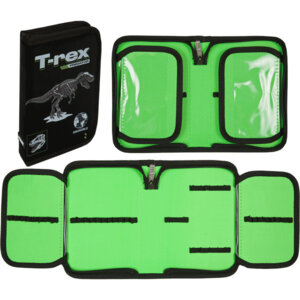 Пенал 1 секц 20,5x14x4см T-Rex прямоугольный на молнии с 2-мя створками иск кожа 7015334