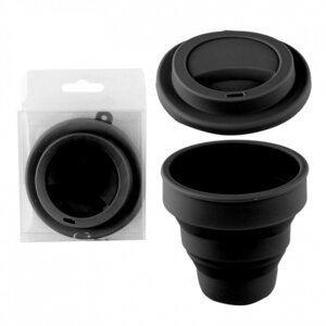 Стакан для ИЗО School силикон складной черный 80x90x80мм 8071304