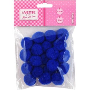 Набор помпонов для творчества 25мм 20 шт Синий 8000021