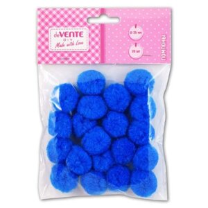 Набор помпонов для творчества 25мм 20 шт цвет голубой 8000022