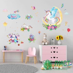 Интерьерная наклейка "deVENTE. Unicorn" 60x90 см, ПВХ 8002283
