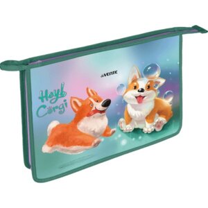 Папка для тетр на молнии A4 33,7x24,3x5см Hey Corgi  с текстильным расш 5см 8053303