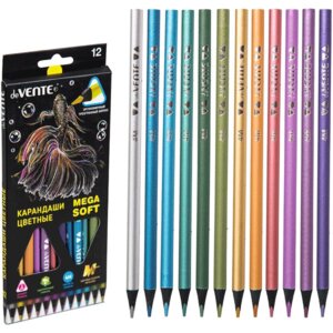Карандаши  12цв Trio Mega Soft Metallic для рис на черной бумаге 5022336