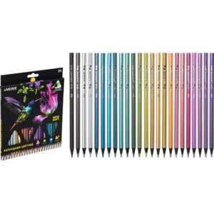Карандаши  24цв Trio Mega Soft Metallic для рис на черной бумаге 