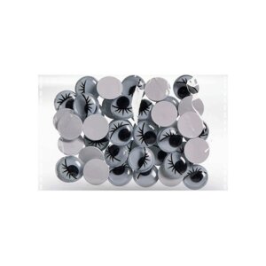 Глазки декор с ресничками круглые пластик самоклеящиеся асс 10шт 8001316