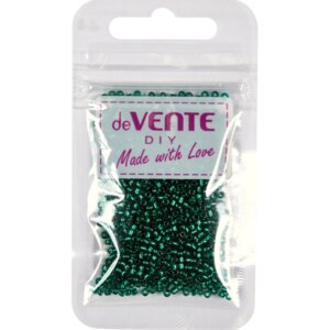 Бисер 2мм 10г Изумрудный круглый металлизированный стеклянный 8001357