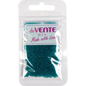 Бисер 2мм 10г Frosted Бирюзовый круглый полупрозрачный стеклянный 8001368