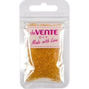 Бисер 2мм 10г Glass Золотистый круглый прозрачный стеклянный 8001371