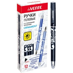 Ручка гел 0,7мм Пиши-стирай Орнамент полупрозрач черный корпус 5051843