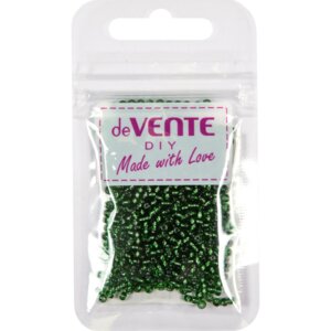 Бисер 2мм 10г Зеленый круглый металлизированный стеклянный 8001354