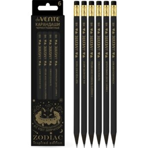 Карандаш ч/г 6шт HB Zodiac диам гриф 2мм трехгран 5030314