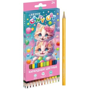 Карандаши 24цв 2М Candy Cat диам гриф 2,8мм шестигран 5024411