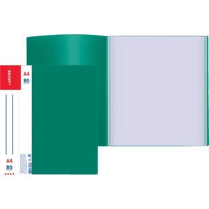 Папка 80 файлов Daily A4 800мкм вкладыши 30мкм Зеленая 3106401