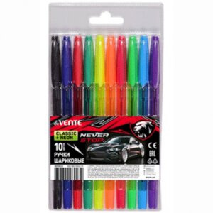 Набор ручек шар 10цв Never Stop полупрозр 5073419