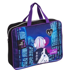 Папка для тетр А4 City Girl текстильная с каучуковой апл 8056447