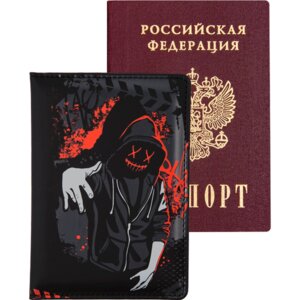 Обложка для паспорта Hoodie Man 10x14см иск кожа поролон 1030412