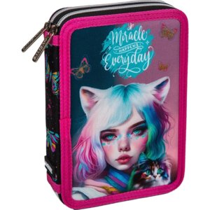 Пенал 2 секц Miracle 21x14x5,2см для 44 предметов 7012410