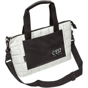 Сумка тоут малая C'est La Vie 32x23x9см Мятная стеганная плащевка 7034419