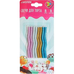 Набор свечей для торта Glitter Zig-Zag 8шт с блестками 9060000
