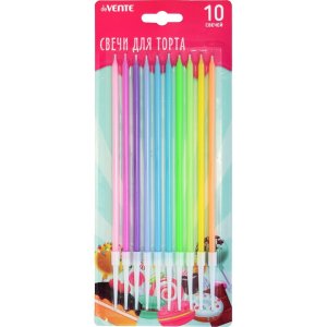 Набор свечей для торта Rainbow 10шт 15x0,42см 9060320