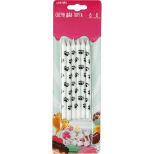 Набор свечей для торта Панда 6шт 12,5x0,73см 9060109