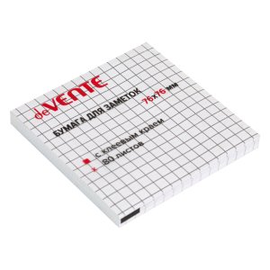 Клейкая бумага для заметок 76x76мм 80л белая в клетку 2010383