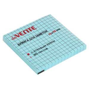 Клейкая бумага для заметок 76x76мм 80л голубая в клетку 2010385