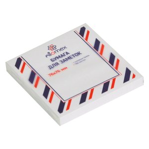 Клейкая бумага для заметок "Attomex" 76x76 мм, 100 листов, офсет 75 (70) г/м², белая