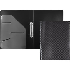 Папка на 2 кольцах TOTAL BLACK A4 30мм 650мкм фактура шахмат 3081308
