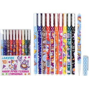 Набор ручек гелевых 10цв стираемых Из жизни котиков 5051425