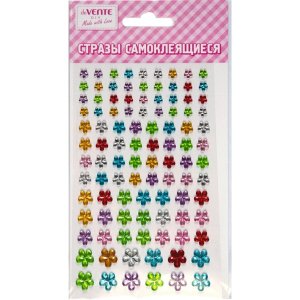 Стразы самоклеящиеся Цветы 9,5x15см асс 8004108