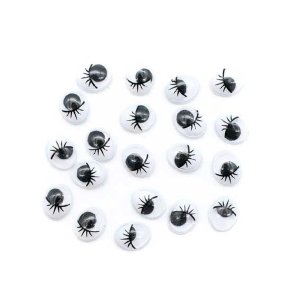 Глазки декоративные с ресничками овальные пластик самоклеящиеся 20x15мм 20шт 8001141