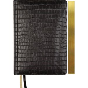 Ежедневник 272стр недатир B6 Wild кремовя бумага 70г/м² зол срез Черный Кожзам 2035422