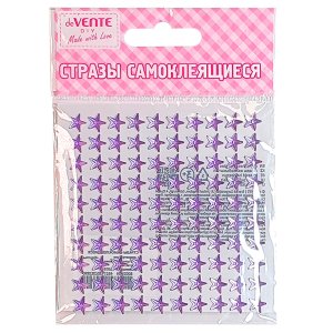 Стразы самоклеящиеся акриловые 8мм Star 90x90мм фиолет 8002016