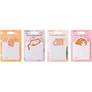 Бумага для заметок с клеевым краем 70x94мм 30л Lazy cat асс 2010011