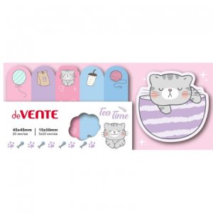 Набор закладок самокл 45x45мм и 15x50мм 6x20л Grey cat бумажные 2011411