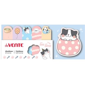 Набор закладок самокл 45x45мм и 15x50мм 6x20л Black&White cat бумажные 2011412