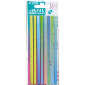 Самоклеящиеся этикетки-закладок 140x5мм 8x20л 8диз Degrade Сине-зелен пластик полупроз 2011418