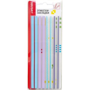 Самоклеящиеся этикетки-закладок 140x5мм 8x20л 4 диз Degrade Сиреневые пластик проз 2011419