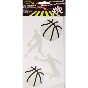 Наклейки световозвращающие Basketball 190x110 мм серебристо-белые 9083201