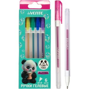 Набор ручек гелевых  6цв Yummy Panda с блестками прозрачно-мат корп 5051536