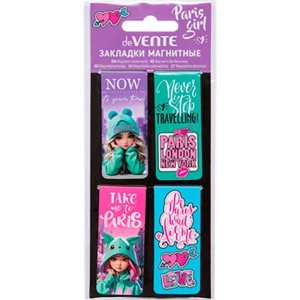 Закладки магнитные Paris Girl 4шт 8065506