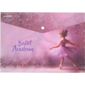 Папка конверт на кнопке A4 Ballet Academy 330x235мм 180мкм матовая полупрозрачная 3079557