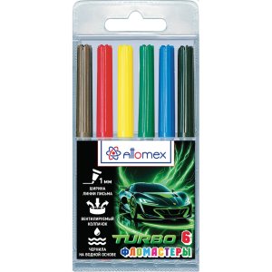 Фломастеры 6цв Turbo с вентилируемым колпачком в пластиковом блистере 5080538