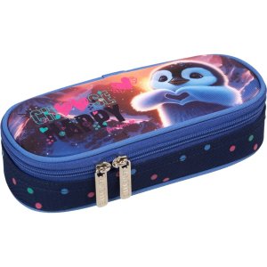 Пенал 1 отд Happy Pinguin 21x8x5 см овальный для 50 предметов 7023513