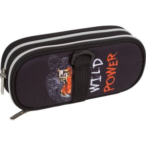 Пенал 2 отд Wild Power 22x9,5x7 см овальный для 60 предметов 7023534