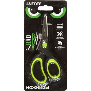 Ножницы детские  13 см Bad Boy с закругленными кончиками лезвий прорезиненными ручками 8010520