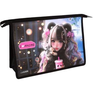 Папка для тетрадей A4 I Love Anime 330x230x100мм с текст расшир на молнии 8056541