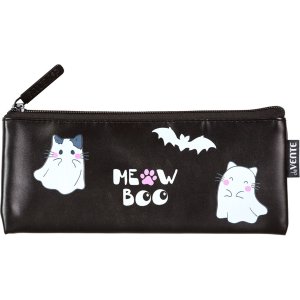 Пенал косметичка 1 отд  21,5x9x1см Ghost Meow плоский для 35 предметов 7024524